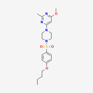 molecular formula C20H28N4O4S B2801742 4-(4-((4-丁氧基苯基)磺酰)哌嗪-1-基)-6-甲氧基-2-甲基嘧啶 CAS No. 946373-04-2