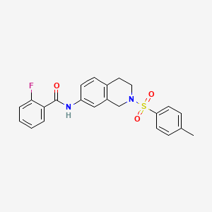 molecular formula C23H21FN2O3S B2801743 2-氟-N-(2-对甲苯基-1,2,3,4-四氢异喹啉-7-基)苯甲酰胺 CAS No. 954679-55-1