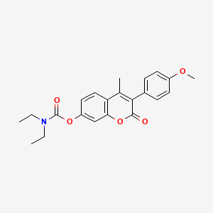 molecular formula C22H23NO5 B2801760 3-(4-甲氧基苯基)-4-甲基-2-氧代-2H-香豆素-7-基二乙酸酯 CAS No. 869080-60-4