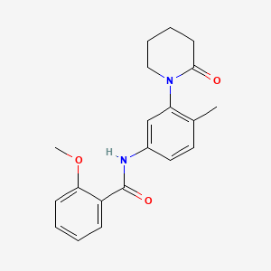 molecular formula C20H22N2O3 B2801765 2-methoxy-N-(4-methyl-3-(2-oxopiperidin-1-yl)phenyl)benzamide CAS No. 941919-43-3