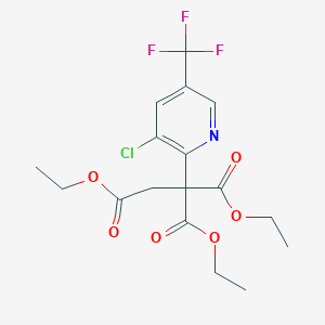 molecular formula C17H19ClF3NO6 B2801767 Triethyl 1-[3-chloro-5-(trifluoromethyl)-2-pyridinyl]-1,1,2-ethanetricarboxylate CAS No. 400082-29-3