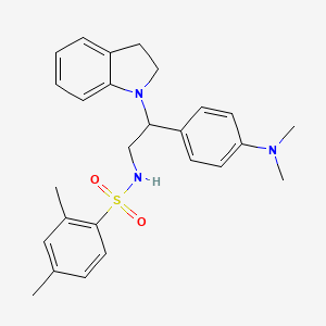 N-(2-(4-(dimethylamino)phenyl)-2-(indolin-1-yl)ethyl)-2,4-dimethylbenzenesulfonamide