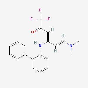 (3Z,5E)-6-(dimethylamino)-1,1,1-trifluoro-4-(2-phenylanilino)hexa-3,5-dien-2-one