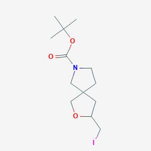 molecular formula C13H22INO3 B2801801 Tert-butyl 3-(iodomethyl)-2-oxa-7-azaspiro[4.4]nonane-7-carboxylate CAS No. 2126161-89-3