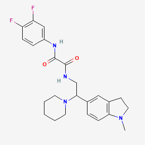 molecular formula C24H28F2N4O2 B2801802 N1-(3,4-difluorophenyl)-N2-(2-(1-methylindolin-5-yl)-2-(piperidin-1-yl)ethyl)oxalamide CAS No. 922032-04-0