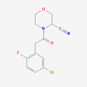 molecular formula C13H12BrFN2O2 B2801804 4-[2-(5-Bromo-2-fluorophenyl)acetyl]morpholine-3-carbonitrile CAS No. 1935720-89-0