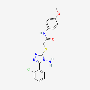 molecular formula C17H16ClN5O2S B2801807 2-{[4-氨基-5-(2-氯苯基)-4H-1,2,4-三唑-3-基]硫代}-N-(4-甲氧基苯基)乙酰胺 CAS No. 880802-39-1