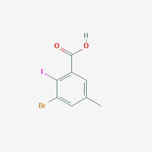 molecular formula C8H6BrIO2 B2801811 3-bromo-2-iodo-5-methylBenzoic acid CAS No. 750585-99-0