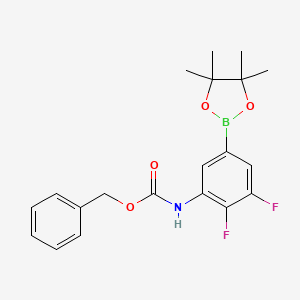 molecular formula C20H22BF2NO4 B2801818 苄基 N-[2,3-二氟-5-(四甲基-1,3,2-二氧杂硼杂环戊烷-2-基)苯基]碳酸酯 CAS No. 2377607-45-7