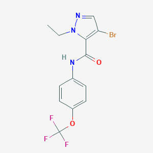 molecular formula C13H11BrF3N3O2 B280182 4-bromo-1-ethyl-N-[4-(trifluoromethoxy)phenyl]-1H-pyrazole-5-carboxamide 