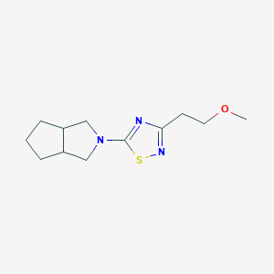 molecular formula C12H19N3OS B2801829 5-(3,3a,4,5,6,6a-Hexahydro-1H-cyclopenta[c]pyrrol-2-yl)-3-(2-methoxyethyl)-1,2,4-thiadiazole CAS No. 2415553-30-7