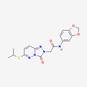 molecular formula C17H17N5O4S B2801838 N-1,3-benzodioxol-5-yl-2-[6-(isopropylthio)-3-oxo[1,2,4]triazolo[4,3-b]pyridazin-2(3H)-yl]acetamide CAS No. 1040652-12-7