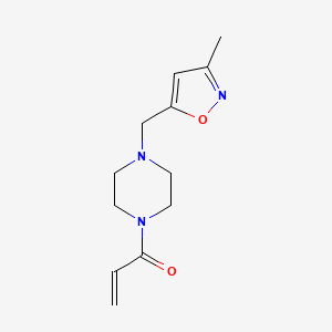 molecular formula C12H17N3O2 B2801843 1-[4-[(3-Methyl-1,2-oxazol-5-yl)methyl]piperazin-1-yl]prop-2-en-1-one CAS No. 1183726-77-3
