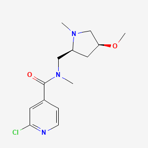 molecular formula C14H20ClN3O2 B2801851 2-chloro-N-{[(2S,4S)-4-methoxy-1-methylpyrrolidin-2-yl]methyl}-N-methylpyridine-4-carboxamide CAS No. 2093964-45-3
