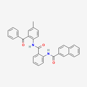 molecular formula C32H24N2O3 B2801853 N-(2-((2-benzoyl-4-methylphenyl)carbamoyl)phenyl)-2-naphthamide CAS No. 391222-20-1
