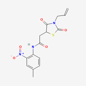 molecular formula C15H15N3O5S B2801856 2-[2,4-dioxo-3-(prop-2-en-1-yl)-1,3-thiazolidin-5-yl]-N-(4-methyl-2-nitrophenyl)acetamide CAS No. 871323-69-2