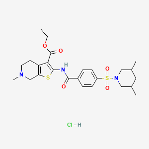 Ethyl 2-(4-((3,5-dimethylpiperidin-1-yl)sulfonyl)benzamido)-6-methyl-4,5,6,7-tetrahydrothieno[2,3-c]pyridine-3-carboxylate hydrochloride
