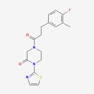 4-(3-(4-Fluoro-3-methylphenyl)propanoyl)-1-(thiazol-2-yl)piperazin-2-one