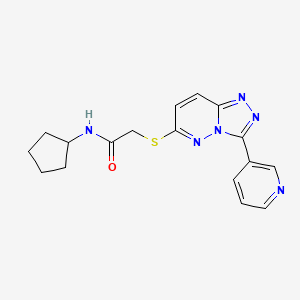 N-cyclopentyl-2-[(3-pyridin-3-yl-[1,2,4]triazolo[4,3-b]pyridazin-6-yl)sulfanyl]acetamide