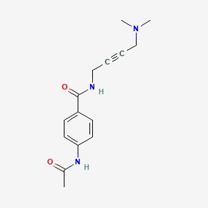 molecular formula C15H19N3O2 B2801870 4-acetamido-N-(4-(dimethylamino)but-2-yn-1-yl)benzamide CAS No. 1396676-47-3