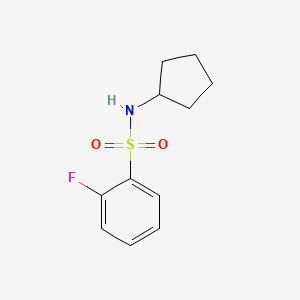 molecular formula C11H14FNO2S B2801878 N-环戊基-2-氟苯甲磺酰胺 CAS No. 1090446-38-0
