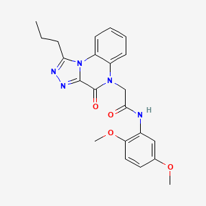 molecular formula C22H23N5O4 B2801891 N-(2,5-二甲氧基苯基)-2-(4-氧代-1-丙基[1,2,4]三唑并[4,3-a]喹噁啉-5(4H)-基)乙酰胺 CAS No. 1260903-73-8