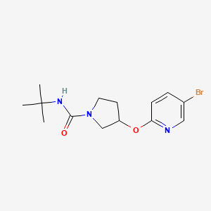 molecular formula C14H20BrN3O2 B2801898 3-((5-溴吡啶-2-基氧基)-N-(叔丁基)吡咯烷-1-甲酰胺 CAS No. 1903925-51-8