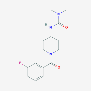 molecular formula C15H20FN3O2 B2801906 3-[1-(3-Fluorobenzoyl)piperidin-4-yl]-1,1-dimethylurea CAS No. 1796040-50-0