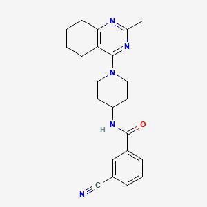 molecular formula C22H25N5O B2801909 3-氰基-N-(1-(2-甲基-5,6,7,8-四氢喹唑啉-4-基)哌啶-4-基)苯甲酰胺 CAS No. 2034412-47-8