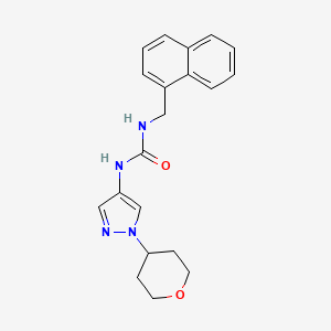 molecular formula C20H22N4O2 B2801913 1-(naphthalen-1-ylmethyl)-3-(1-(tetrahydro-2H-pyran-4-yl)-1H-pyrazol-4-yl)urea CAS No. 1798042-46-2