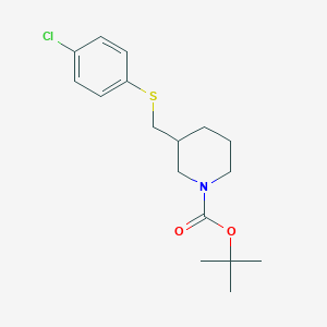 molecular formula C17H24ClNO2S B2801917 tert-Butyl 3-(((4-chlorophenyl)thio)methyl)piperidine-1-carboxylate CAS No. 1289388-17-5