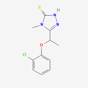 molecular formula C11H12ClN3OS B2801930 5-[1-(2-chlorophenoxy)ethyl]-4-methyl-4H-1,2,4-triazole-3-thiol CAS No. 588673-74-9