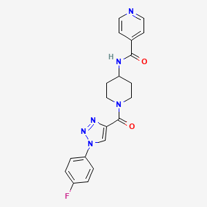 molecular formula C20H19FN6O2 B2801932 N-(1-(1-(4-fluorophenyl)-1H-1,2,3-triazole-4-carbonyl)piperidin-4-yl)isonicotinamide CAS No. 1251588-45-0