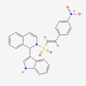 (E)-1-(1H-indol-3-yl)-2-((4-nitrostyryl)sulfonyl)-1,2-dihydroisoquinoline