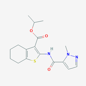 molecular formula C17H21N3O3S B280194 isopropyl 2-{[(1-methyl-1H-pyrazol-5-yl)carbonyl]amino}-4,5,6,7-tetrahydro-1-benzothiophene-3-carboxylate 