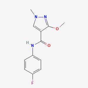 molecular formula C12H12FN3O2 B2801949 N-(4-fluorophenyl)-3-methoxy-1-methyl-1H-pyrazole-4-carboxamide CAS No. 1014089-07-6