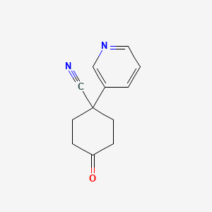 molecular formula C12H12N2O B2801957 4-Oxo-1-(3-pyridinyl)cyclohexanecarbonitrile CAS No. 1145688-60-3