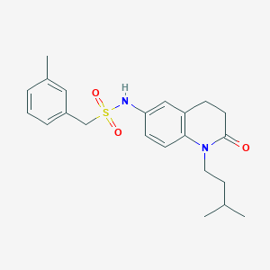 molecular formula C22H28N2O3S B2801961 N-(1-isopentyl-2-oxo-1,2,3,4-tetrahydroquinolin-6-yl)-1-(m-tolyl)methanesulfonamide CAS No. 946271-05-2