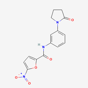 molecular formula C15H13N3O5 B2801965 5-硝基-N-(3-(2-氧代吡咯烷-1-基)苯基)呋喃-2-甲酰胺 CAS No. 1211752-92-9