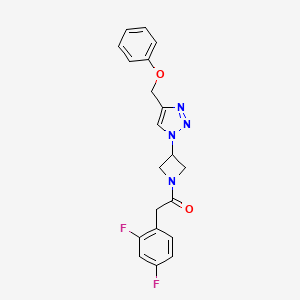 molecular formula C20H18F2N4O2 B2801967 2-(2,4-二氟苯基)-1-(3-(4-(苯氧甲基)-1H-1,2,3-三唑-1-基)氮杂环丁烷-1-基)乙酮 CAS No. 2034543-96-7