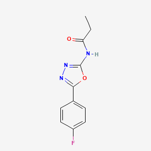 molecular formula C11H10FN3O2 B2801969 N-[5-(4-fluorophenyl)-1,3,4-oxadiazol-2-yl]propanamide CAS No. 920437-49-6