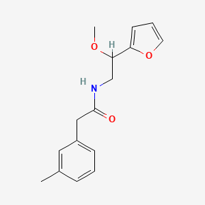 molecular formula C16H19NO3 B2801970 N-(2-(呋喃-2-基)-2-甲氧基乙基)-2-(间甲苯基)乙酰胺 CAS No. 1798486-54-0