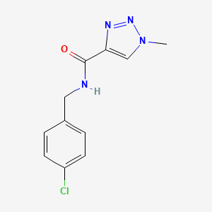 molecular formula C11H11ClN4O B2801979 N-(4-氯苄基)-1-甲基-1H-1,2,3-吡唑-4-基甲酰胺 CAS No. 1235650-95-9