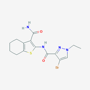 4-bromo-N-(3-carbamoyl-4,5,6,7-tetrahydro-1-benzothiophen-2-yl)-1-ethyl-1H-pyrazole-3-carboxamide