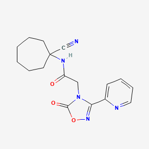 molecular formula C17H19N5O3 B2801980 N-(1-cyanocycloheptyl)-2-[5-oxo-3-(pyridin-2-yl)-4,5-dihydro-1,2,4-oxadiazol-4-yl]acetamide CAS No. 1241208-66-1