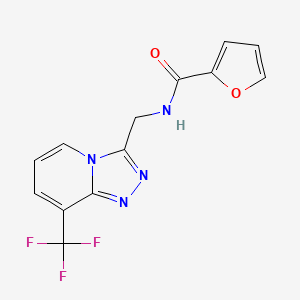 molecular formula C13H9F3N4O2 B2801983 N-((8-(trifluoromethyl)-[1,2,4]triazolo[4,3-a]pyridin-3-yl)methyl)furan-2-carboxamide CAS No. 2034278-24-3