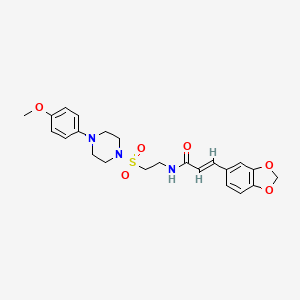 (E)-3-(benzo[d][1,3]dioxol-5-yl)-N-(2-((4-(4-methoxyphenyl)piperazin-1-yl)sulfonyl)ethyl)acrylamide