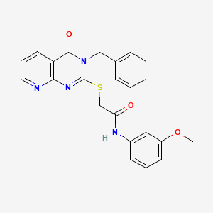 molecular formula C23H20N4O3S B2801988 2-({3-苄基-4-氧代-3H,4H-吡啶并[2,3-d]嘧啶-2-基}硫代)-N-(3-甲氧基苯基)乙酰胺 CAS No. 902910-04-7