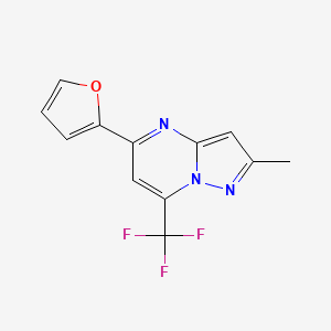 molecular formula C12H8F3N3O B2801989 5-(2-呋喃基)-2-甲基-7-(三氟甲基)吡唑并[1,5-a]嘧啶 CAS No. 439111-88-3