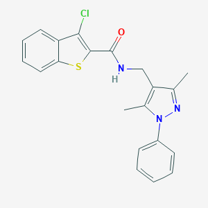 3-chloro-N-[(3,5-dimethyl-1-phenyl-1H-pyrazol-4-yl)methyl]-1-benzothiophene-2-carboxamide